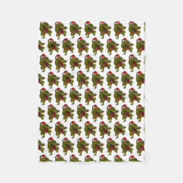 Kerstdinosaur Snowflake Fleece Blanket