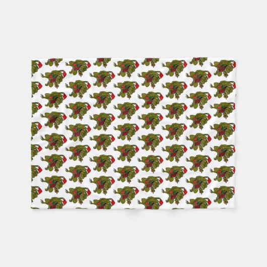 Kerstdinosaur Snowflake Fleece Blanket Deken (Voorkant (Horizontaal))