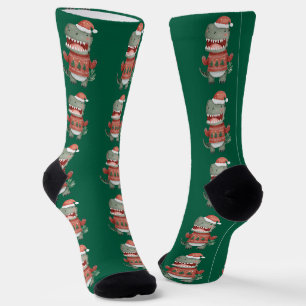 Kerstdinosaur Sokken