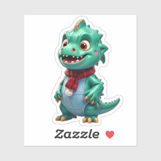 Kerstdinosaur Sticker (Vel)