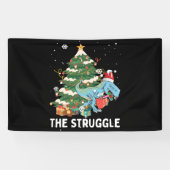 kerstdinosaur Tree Rex Pajamas Struggle Spandoek (Horizontaal)
