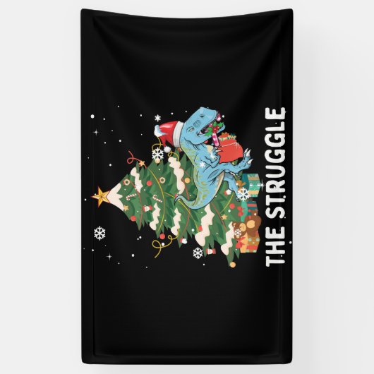 kerstdinosaur Tree Rex Pajamas Struggle Spandoek (Verticaal)