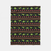 Kerstdinosauriërs Knit Embroized Fair Isle Fleece Deken (Voorkant)