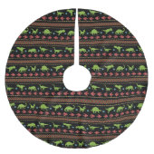 Kerstdinosauriërs Knit Embroized Fair Isle Kerstboom Rok (Voorkant)