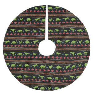 Kerstdinosauriërs Knit Embroized Fair Isle Kerstboom Rok