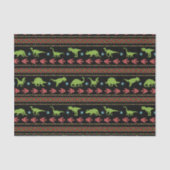 Kerstdinosauriërs Knit Embroized Fair Isle Tissuepapier (Voorkant)