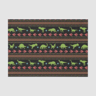 Kerstdinosauriërs Knit Embroized Fair Isle Tissuepapier