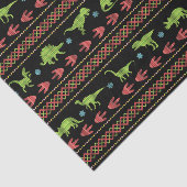 Kerstdinosauriërs Knit Embroized Fair Isle Tissuepapier (Detail)