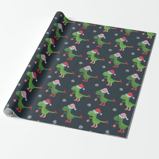 kerstdinosauriërs, pakpapier (Uitgerold)