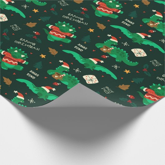 kerstdinosauriërs, pakpapier (Hoek)