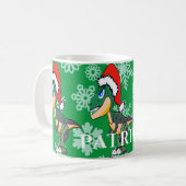 Kerstdinosaurus Cute Green Kinderen Hot Chocolade Koffiemok (Voorkant links)