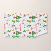 Kerstdinosaurus en sneeuwman bad handdoek (Handdoek)