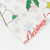 Kerstdinosaurus en sneeuwman fleece deken (Hoek)