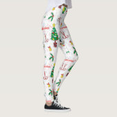 Kerstdinosaurus en sneeuwman leggings (Rechts)