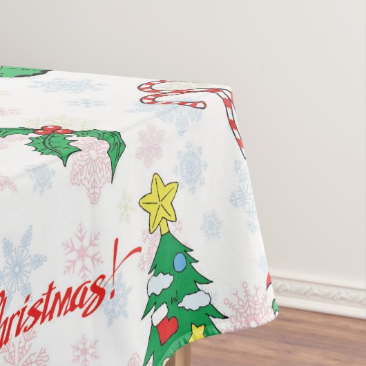 Kerstdinosaurus en sneeuwman tafelkleed (Voorbeeld)