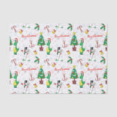 Kerstdinosaurus en sneeuwman tissuepapier (Voorkant)