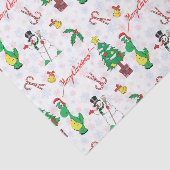 Kerstdinosaurus en sneeuwman tissuepapier (Detail)