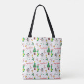 Kerstdinosaurus en sneeuwman tote bag (Achterkant)