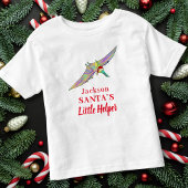 Kerstdinosaurus gepersonaliseerde jongensnaam kinder shirts