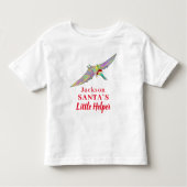 Kerstdinosaurus gepersonaliseerde jongensnaam kinder shirts (Voorkant)