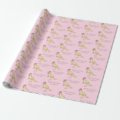 Kerstdinosaurus gepersonaliseerde meisjesnaam cadeaupapier (Uitgerold)