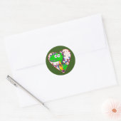 Kerstdinosaurus in lichte cartoon leuk ronde sticker (Envelop)