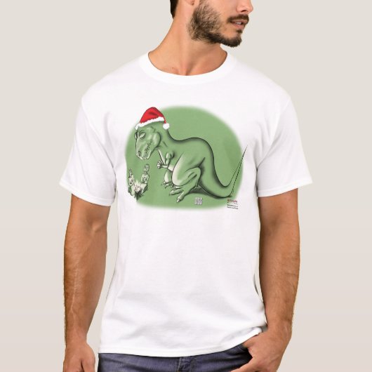 Kerstdinosaurus in Manger T-shirt (Voorkant)