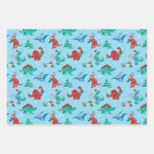 Kerstdinosaurus Kinder leuke wintervakantie Inpakpapier Vel (Voorkant 2)