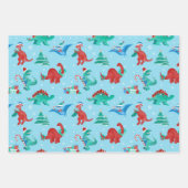 Kerstdinosaurus Kinder leuke wintervakantie Inpakpapier Vel (Voorkant)