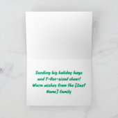 Kerstdinosaurus - Merry Rex-Mas! 2 Feestdagen Kaart (Binnen)