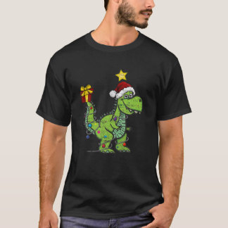 kerstdinosaurus met licht Funny boys Kinder Xma T-shirt