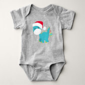 Kerstdinosaurus, Santa Hat, Dino, Brontosaurus Romper (Voorkant)