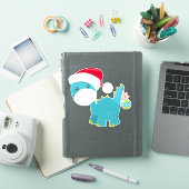 Kerstdinosaurus, Santa Hat, Dino, Brontosaurus Sticker (iPad Cover)
