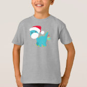 Kerstdinosaurus, Santa Hat, Dino, Brontosaurus T-shirt (Voorkant)