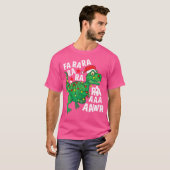 Kerstdinosaurus Santa Hat Fa Ra Rawr T-Rex X T-shirt (Voorkant volledig)
