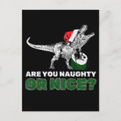 Kerstdinosaurus Santa T-Rex Feestdagenkaart (Voorkant)