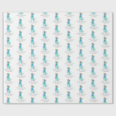 Kerstdinosaurus T-Rex gepersonaliseerd Cadeaupapier (Vlak)