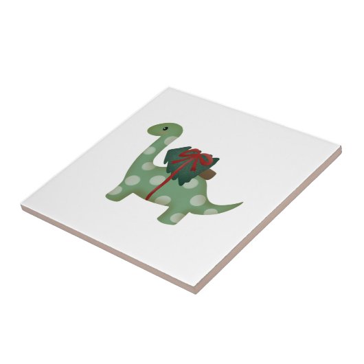 kerstdinosaurus tegeltje (Zijkant)