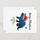 kerstdinosaurus - Triceratops Briefkaart (Voorkant / Achterkant)