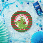 kerstdinosaurus voor feestvieren: berichtpapier bo papieren bordje (Feest)
