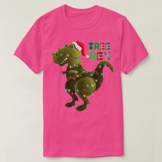Kerstdinosaurusboom: pyjama Mannen jongens kerstmi T-shirt (Design voorkant)
