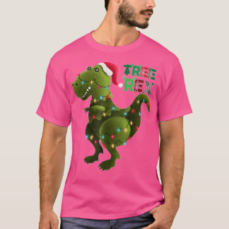 Kerstdinosaurusboom: pyjama Mannen jongens kerstmi T-shirt