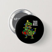 kerstdinosaurusboom Rex boys Girls Kinder Xmas G Ronde Button 5,7 Cm (Voorkant /achterkant)