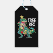 kerstdinosaurusboom Rex Cadeaulabel (Voorkant)