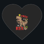 kerstdinosaurusboom Rex-lampjes T Rex-kerstmis Hart Sticker<br><div class="desc">kerstdinosaurusboom Rex-lampjes T Rex-kerstmis</div>