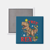 kerstdinosaurusboom Rex-lampjes TRex-kerstcadeau Magneet (Voorkant / Achterkant)