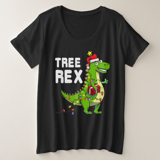 kerstdinosaurusboom Rex Pajamas Grote Maat T-shirt