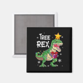kerstdinosaurusboom Rex Pajamas Mannen Boys Kinder Magneet (Voorkant / Achterkant)