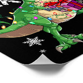 kerstdinosaurusboom Rex Pajamas Mannen Boys Kinder Poster (Hoek)