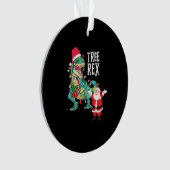Kerstdinosaurusboom Rex Santa Mannen Boys Xmas Li Ornament (voorkant)